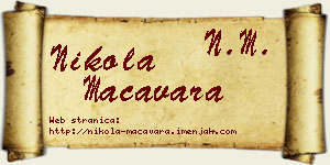Nikola Macavara vizit kartica
